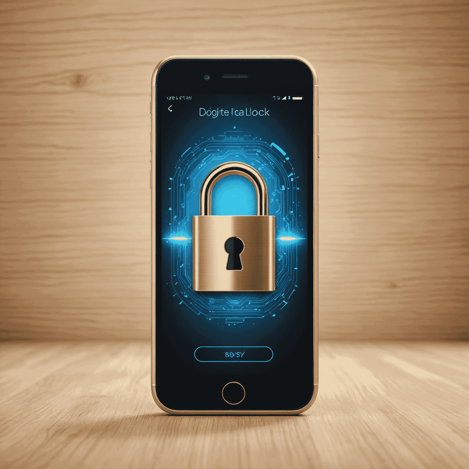 A smartphone with a digital lock icon, representing mobile security measures