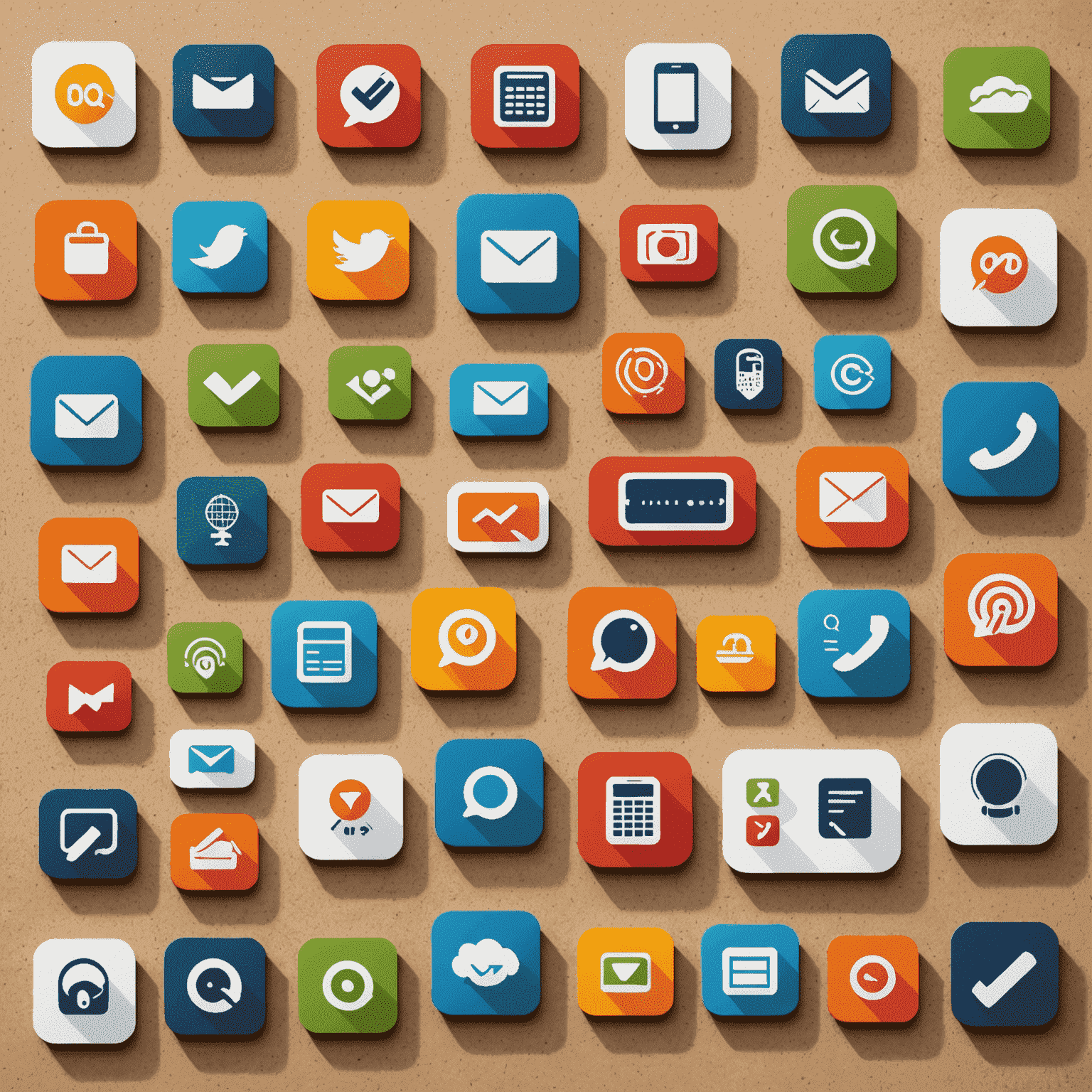 A collage of icons representing various value-added services like voicemail, caller ID, and more